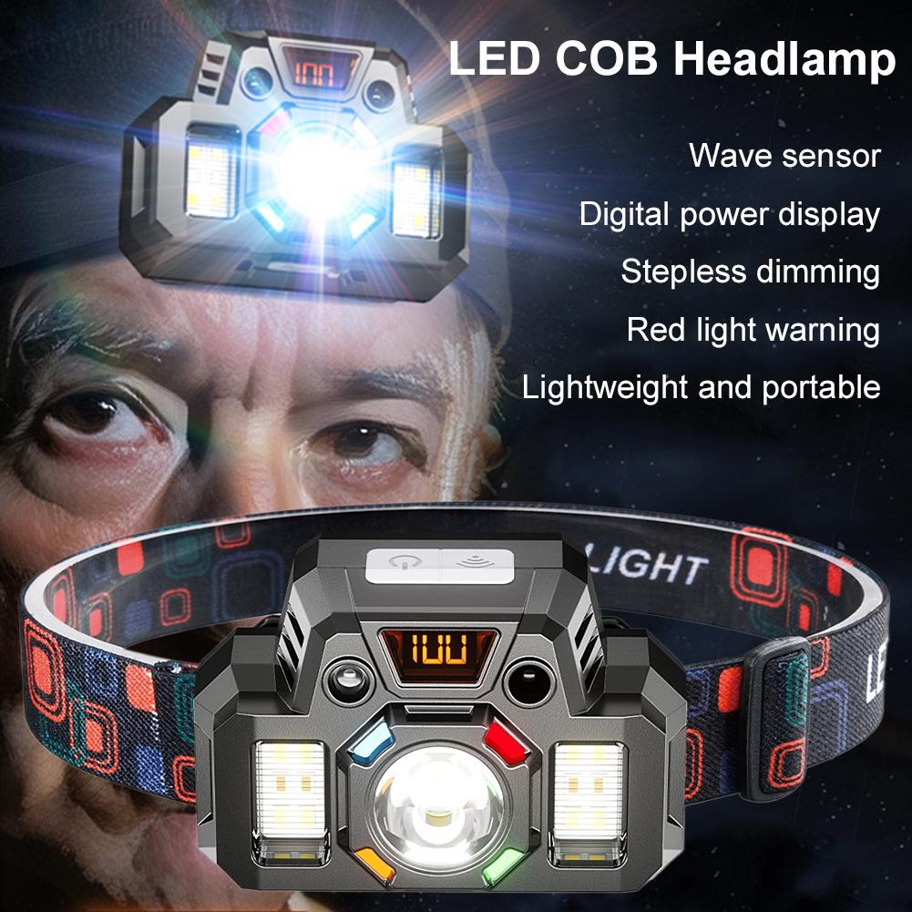 Led Strong Light Headlamp USB Rechageable Motion Sensor Headlight Portable Fishing Camping Outdoor Head Lamp Work Flashlight