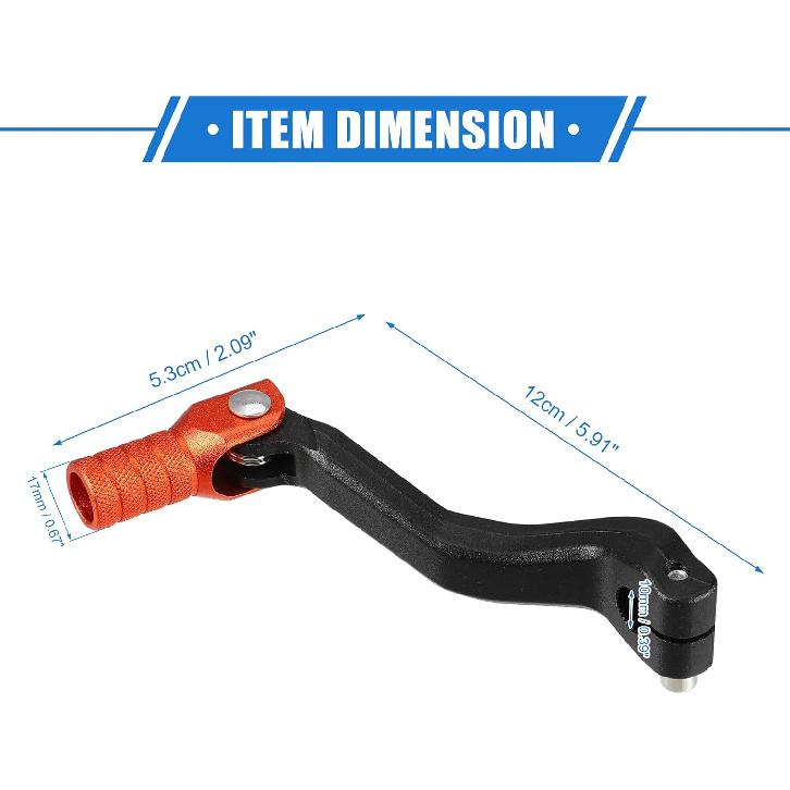 Motorcycle Gear Shifter Lever, Pedal Shift Lever Arm Universal for Motorcycle Folding Aluminum Alloy Orange Black