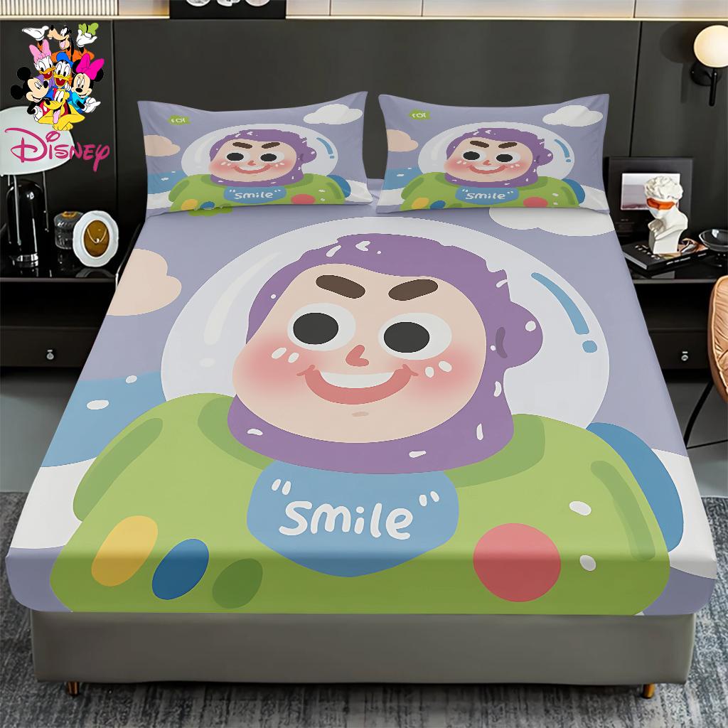2/3pcs Disney Toy Story Cozy Fitted Sheet Set 100% Polyester Digital Print Festive Bedroom & Dormitory Decoration