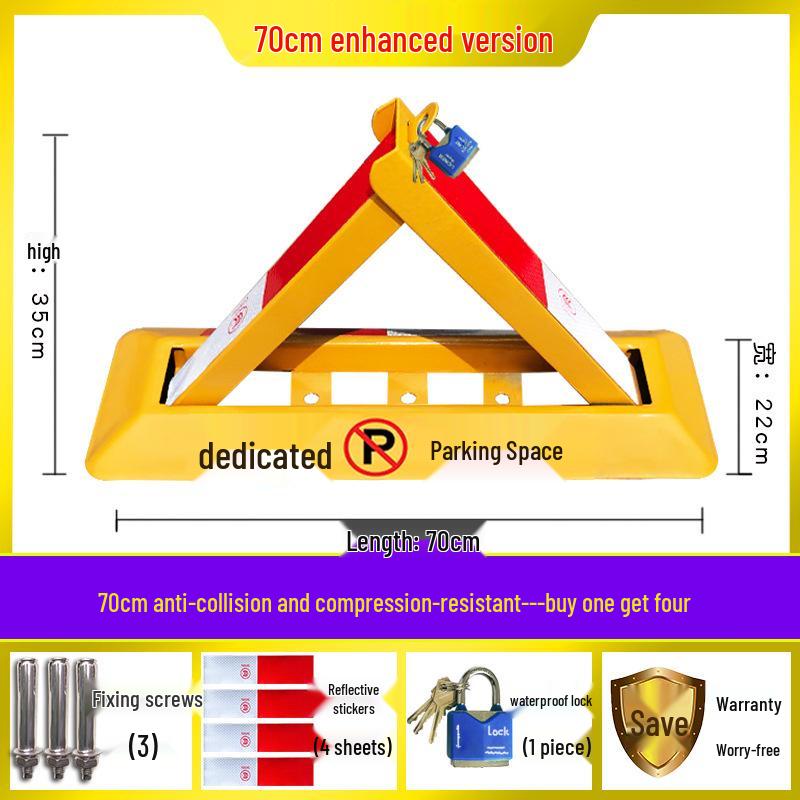 Thickened Triangle Parking Post: Anti-Collision Wheel Stopper with No-Drill Installation