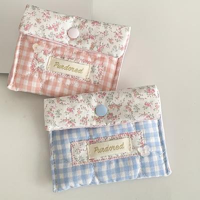 Women' Vintage Floral & Gingham Wallet - Casual Small Portable Coin Purse Suitable For, & Women, for Cash, Cards, Keys