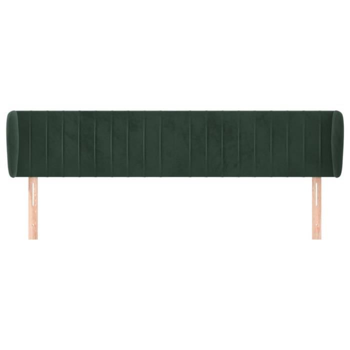 VidaXL Tête de lit avec oreilles Vert foncé 183x23x78-88 cm Velours3117445