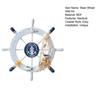 11" Nautical Beach Wooden Ship Wheel Wall Art Coastal Style Boat Steering Wheel Wall Hanging Ornament with Starfish And Hemp Rope for Living Room