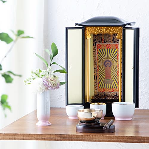 Sunmany Mini Orin Set: Authentic and Easy-to-Use, 2.3-inch (7.0cm) Diameter x 6.0cm Height. Made in Japan. Perfect for Buddhist Altars, Buddhist Altar