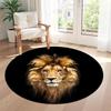 Lion Round Area Rug Perfect for Bedrooms Decorate room Dormitory Dining Room Anti-slip Round Rug Anime Office Decor