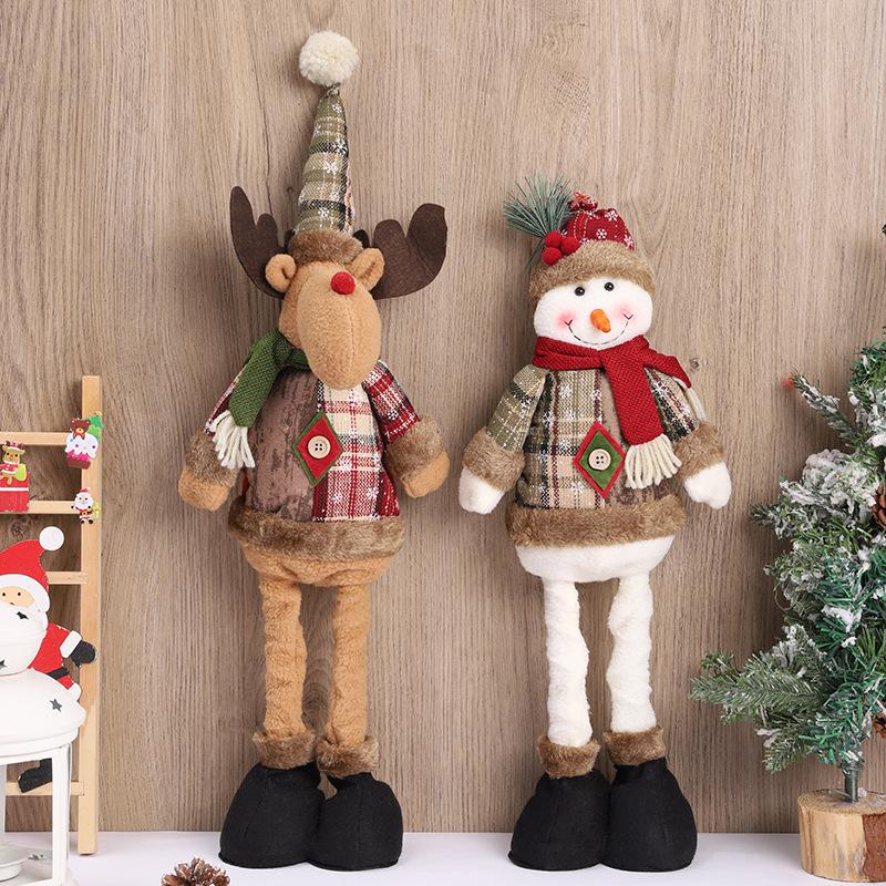 Neue Weihnachten retro schneeflocke plaid teleskop puppe Hotel shopping mall Weihnachten dekoration ornamente