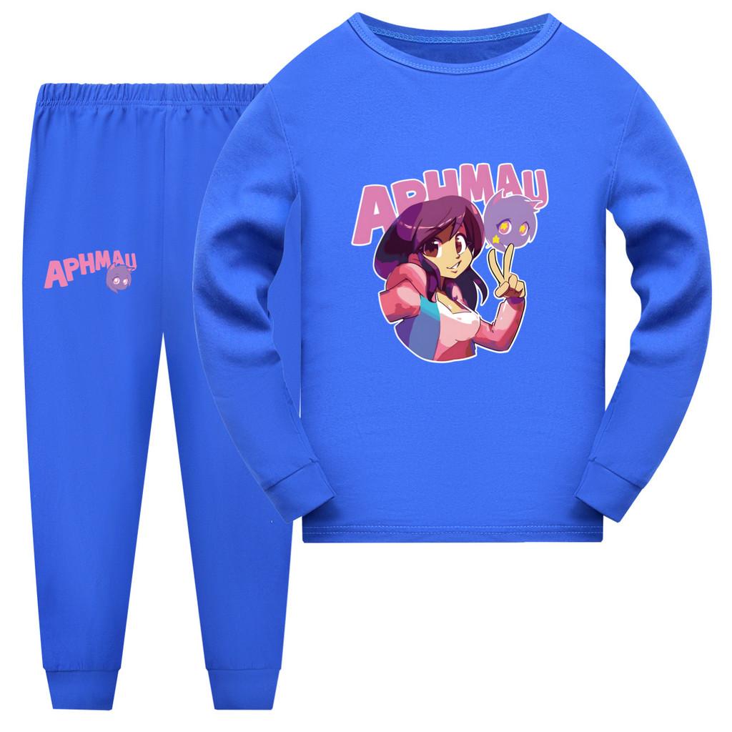 5369 Kids Girls APHMAU Printed Long Sleeves Top Pants Pajamas Sleepwear Sets