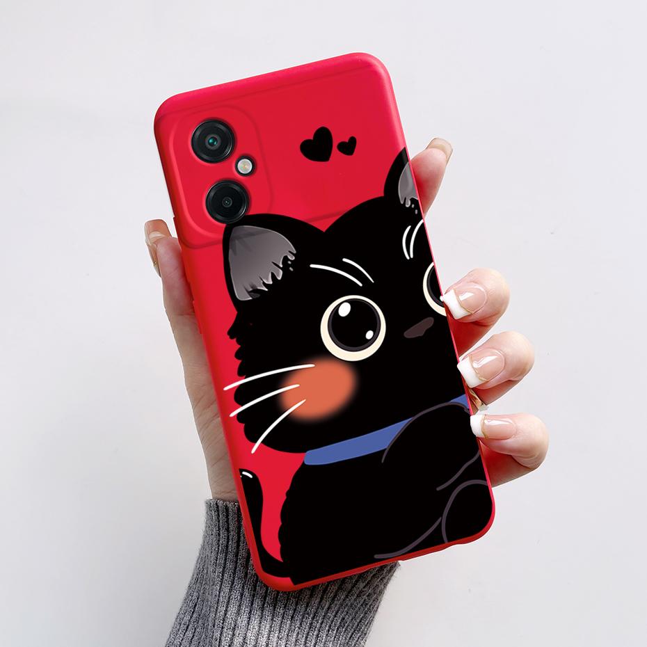 For Xiaomi Poco M5 M5S Phone Case Cute Panda Painted Full Protection Liquid Silicone Bumper For Poco M5 M 5 S Back Cover Shell
