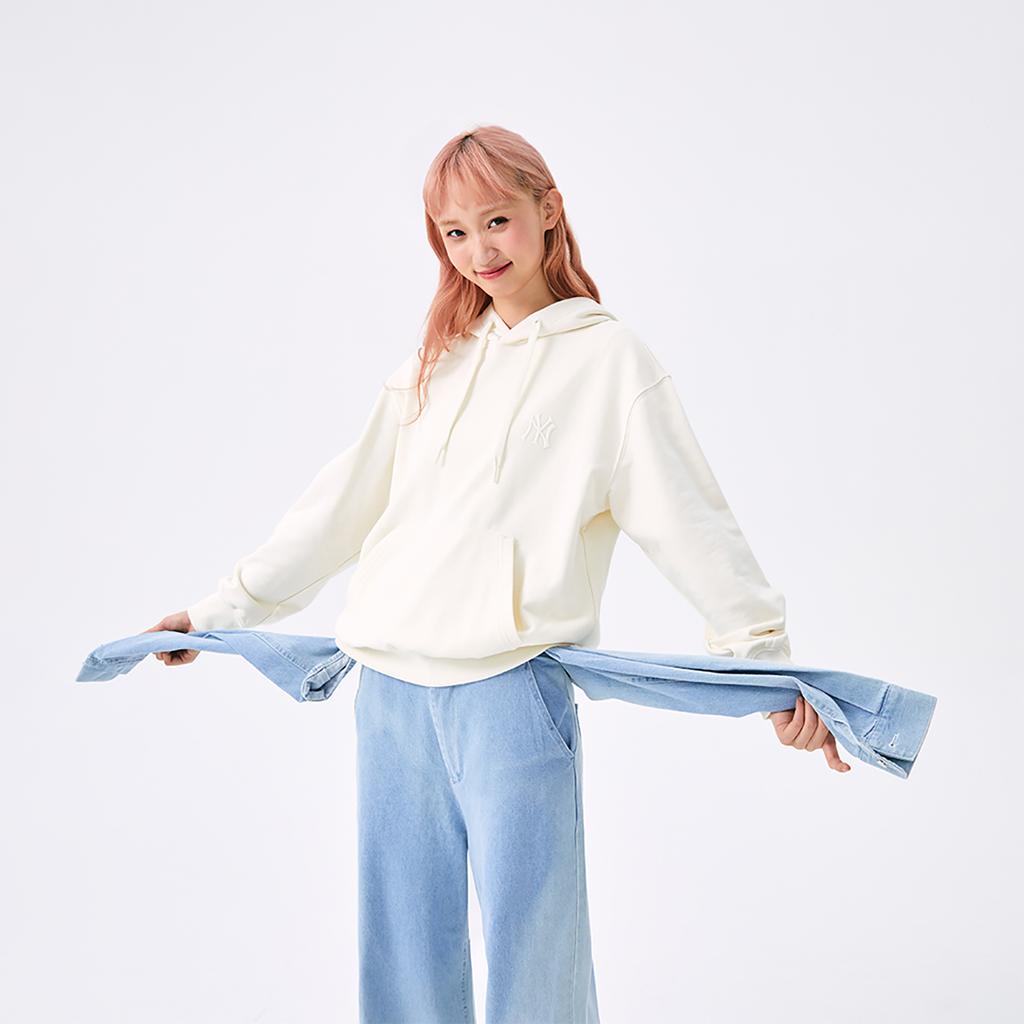 New MLB New York Yankees Basic Collection SS25 Sweatshirt Unisex Ivory 3AHDB0851-50CRS