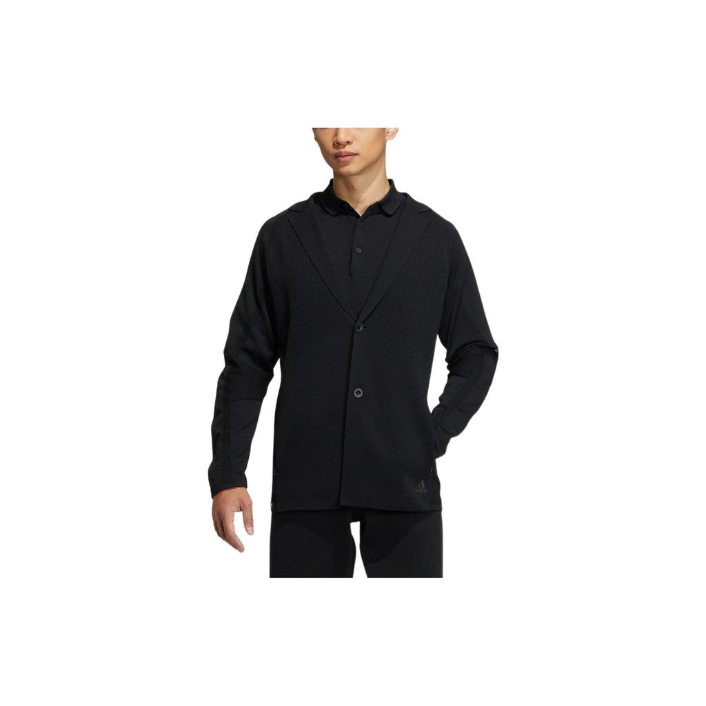 Adidas Tailored Jacket With Striped Applique And Zip Front Men Outerwear Deep-Black HG1666