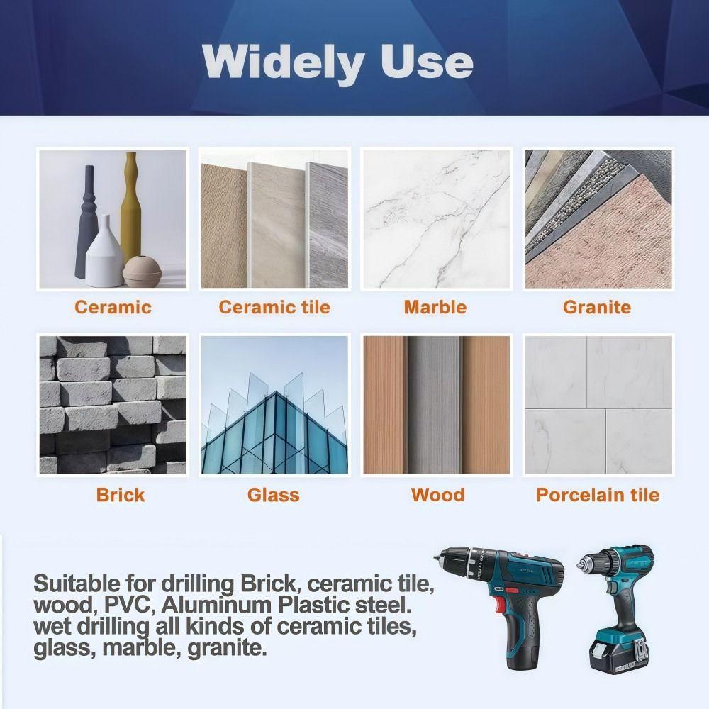 Dia 6/8/10/12MM Dry Tile Drilling Bit 1/4 Inch Granite Drilling Bit Glass, Ceramics, Marble, Etc