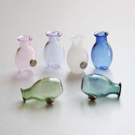 Mini Glass Vase Refrigerator Magnet, 3D Miniature Vase Fridge Magnet, DIY Flower Vase Refrigerator Magnet for Home Office Kitchen Decoration