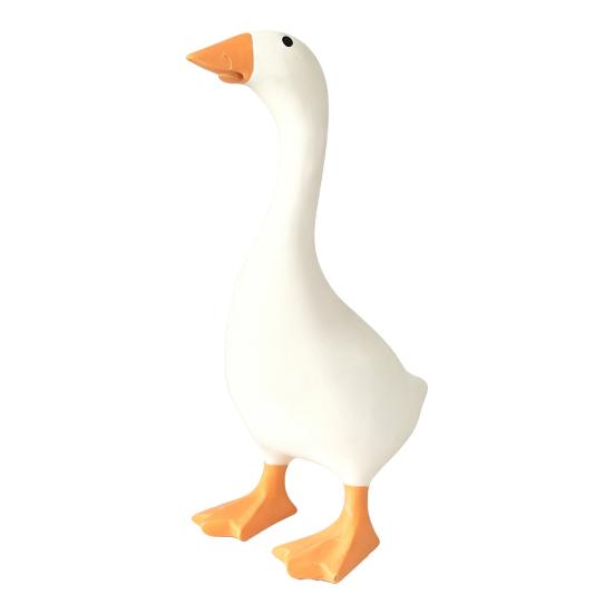 Compact Key Storage Tool Magnetic Goose Holder, Resin Statue for Entryway Decor, Cute Animal Organizer Desktop Ornament with Mouth Metal And