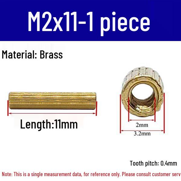 Brass M2 Round Double-Pass Knurled Copper Pillar Screw for Camera Security