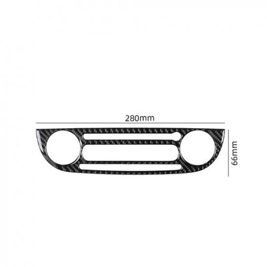 Carbon Fiber Console Radio CD Player Panel Frame Cover Trim For Fiat 500 2012-15
