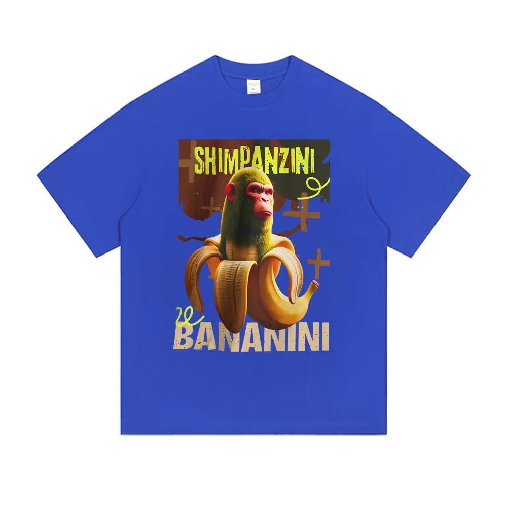 Shimpanzini Bananini Funny Banana Monkey Meme Tshirt Men Women Casual Cotton Vintage T Shirt Male Fashion Humor Short Sleeve