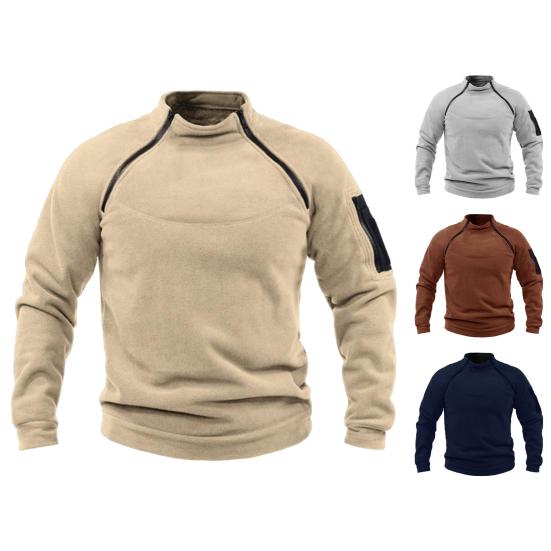 

Men Autumn Sweatshirt Solid Color Warm Neck Protection Simple Style Wear-resistant Autumn Sweatshirt for Dating