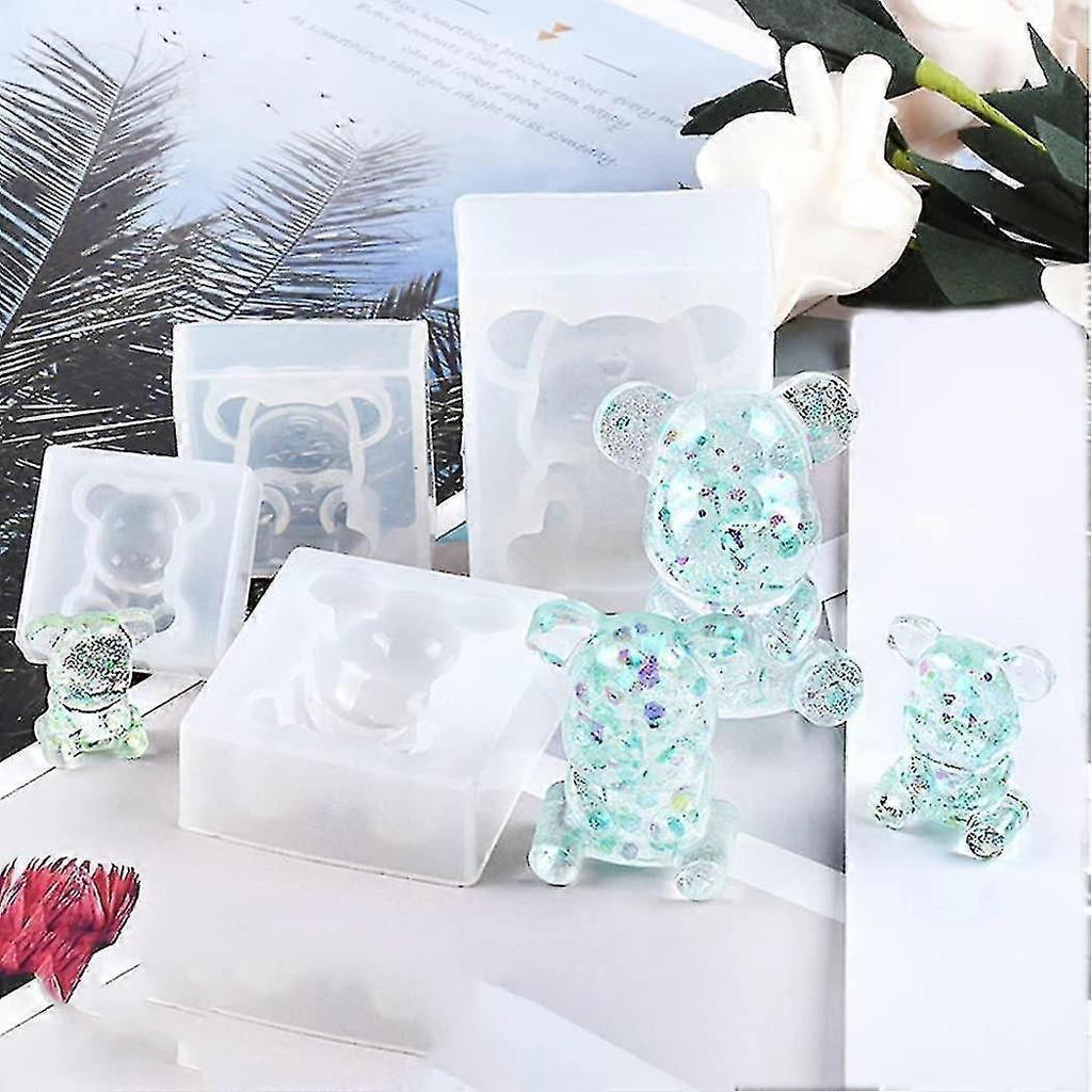 2025 Latest Model Silicone Resin Bear Molds 3d Animal Candy Gummy Casting Epoxy