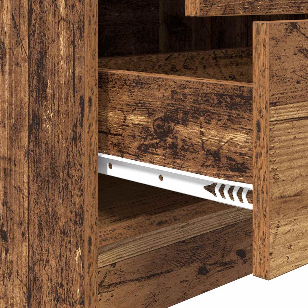 Highboard with Drawers Reclaimed Wood Look 45.5 x 34 x 127 cm
