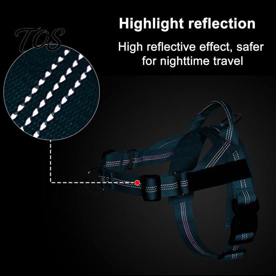 Ergonomic Pressure Relief Dog Harness No Pull Harness, Adjustable Nylon Vest with Handle, Breathable Dash-proof Control for Hiking Padded Medium Large