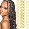 40PCS Metal Cuff Clips Dreadlocks Hair Rings Multi Style Braids Hair Beads Hair Braid Tubes  Decor