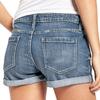 Pantaloncini di Jeans da Donna a Vita Media Strappati Distressed Pantaloncini di Jeans e Tasche Estivi Casual Orlo Risvoltato Pantaloncini di Jeans Elasticizzati