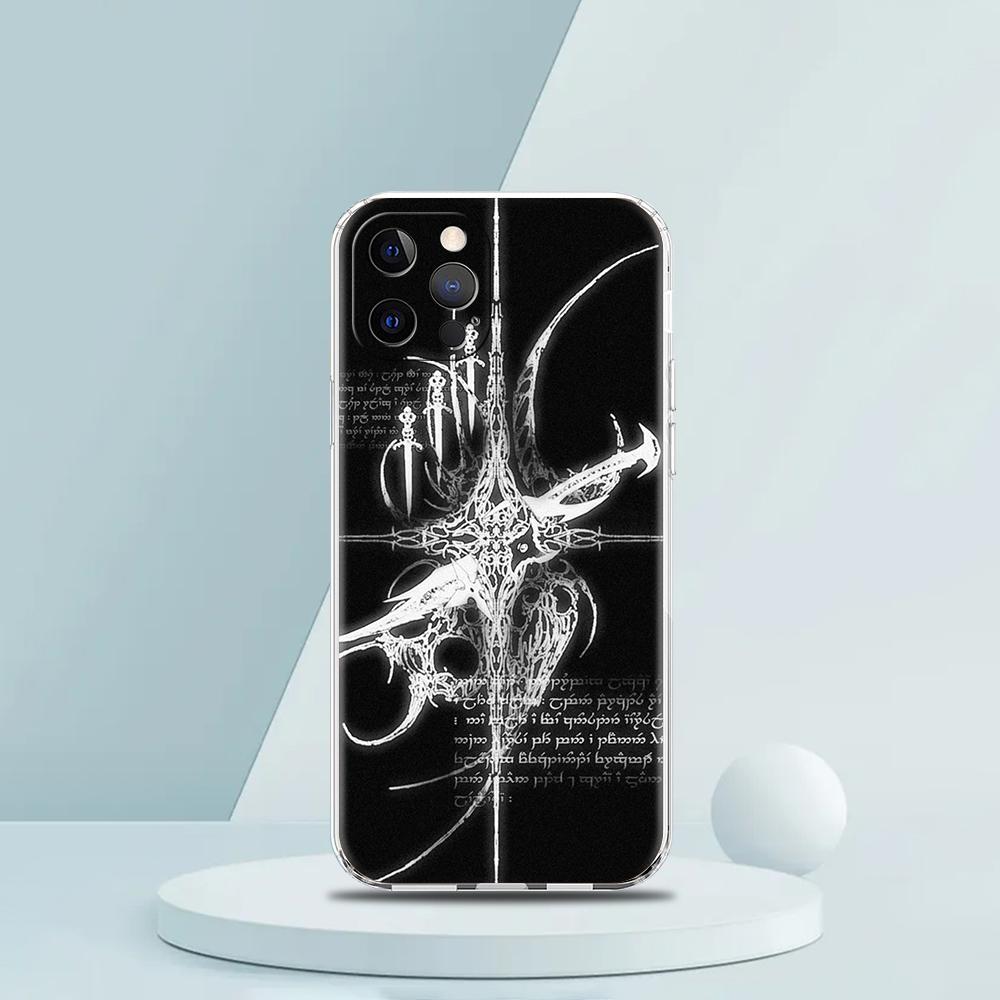 Soft TPU Transparent Phone Case Cover for iPhone 16 15 14 13 12 11 Pro Max XR 8 7 Plus XR Shell Cyber Sigil Cross Line Pattern