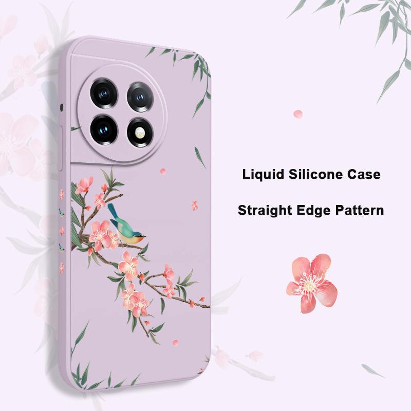 Falling Sakura Phone Case For Oneplus 13 13R 12 12R 11 11R 10 10R 10T 9R 9RT 9 8T 8 7 7T Pro 5G Liquid Silicone Cover