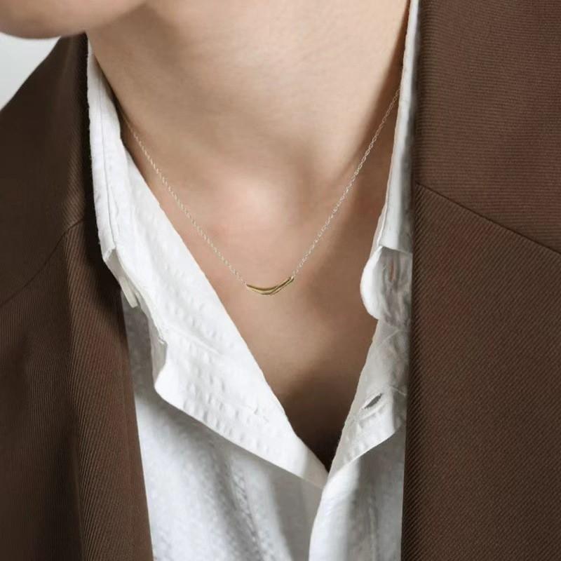 Japanese Style Geometric Line Necklace Minimalist Fashion Daily Wear