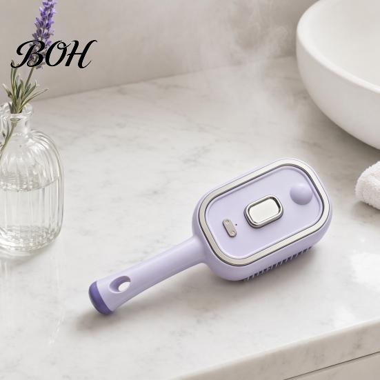 Electric Hair Comb Steam Brush with Essence & Measuring Cup, Rechargeable Anti-Static Scalp Static Reducing Massager Spray Brush, Frizz Control