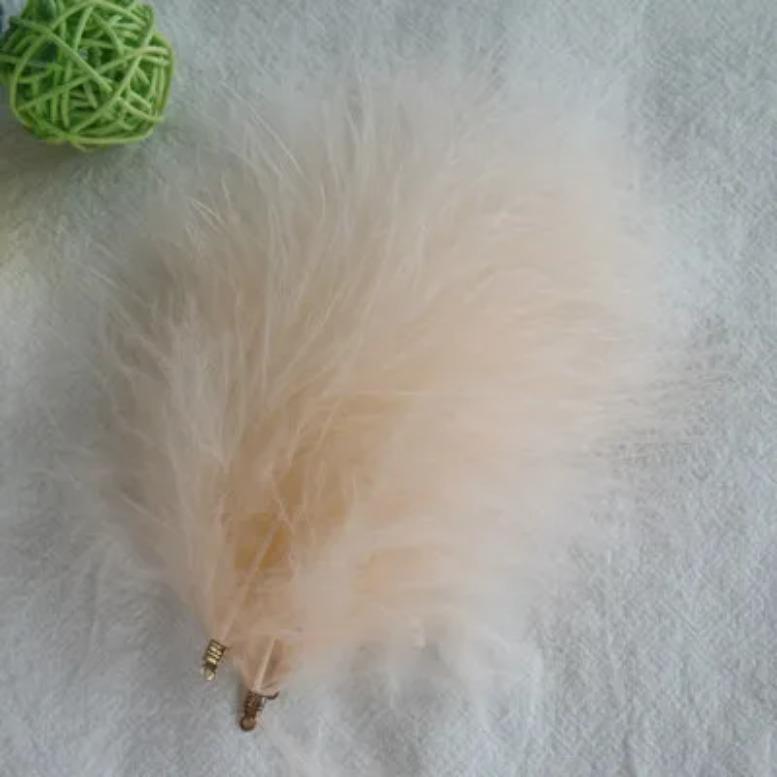 FeatherVelvet Feathers with Metal Clip Buckle, Turkey Plumas, DIY Feather Jewelry, Craft, Dream Catcher, Decoration Material, 10-12cm