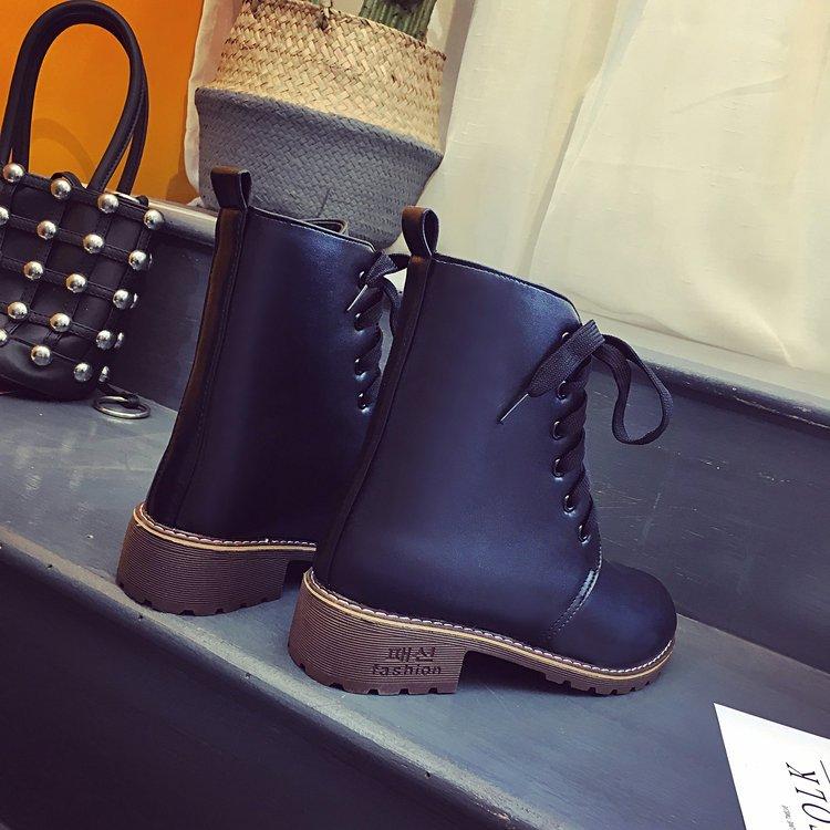 Boots 2019 Ankle Boots For Women Leather Winter Female Shoes Lace Up Flat Botines Mujer Ladies Shoes Dfv89