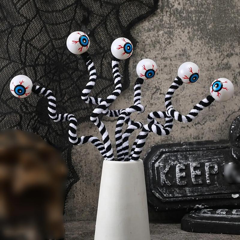 5/10 Stück Schwarz-Weiß Gestreifte Indoor Geschenk Augapfel Zweige Halloween Schwarz Dekorative Requisiten Büro