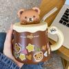 Ceramic Cup Souvenir Mug with Lid Spoon Creative Cute High Value Couple Coffee Water Cup