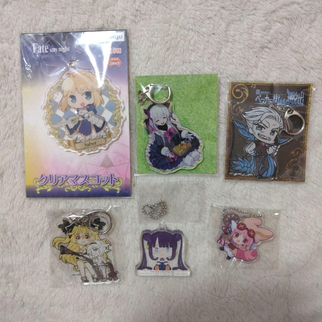 

[USED] Fate/stay Night 3 Acrylic Keychain Clear Mascot Saber
