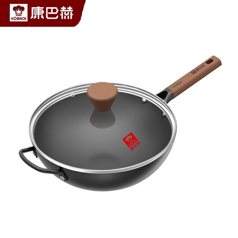 KOBACH 34cm Deep Nitrogen Rust-Resistant Iron Wok