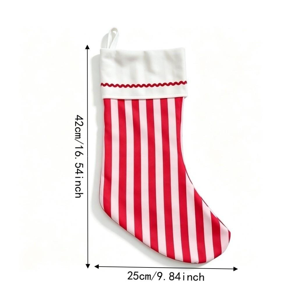 Fresh-Style Hanging Gift Bag Striped Festive Stocking Unique Christmas Gift Sock Indoor Decoration