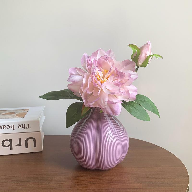 Modern Minimalist Onion Ceramic Vase Creative Home Decor for Flowers Hydroponic Desktop