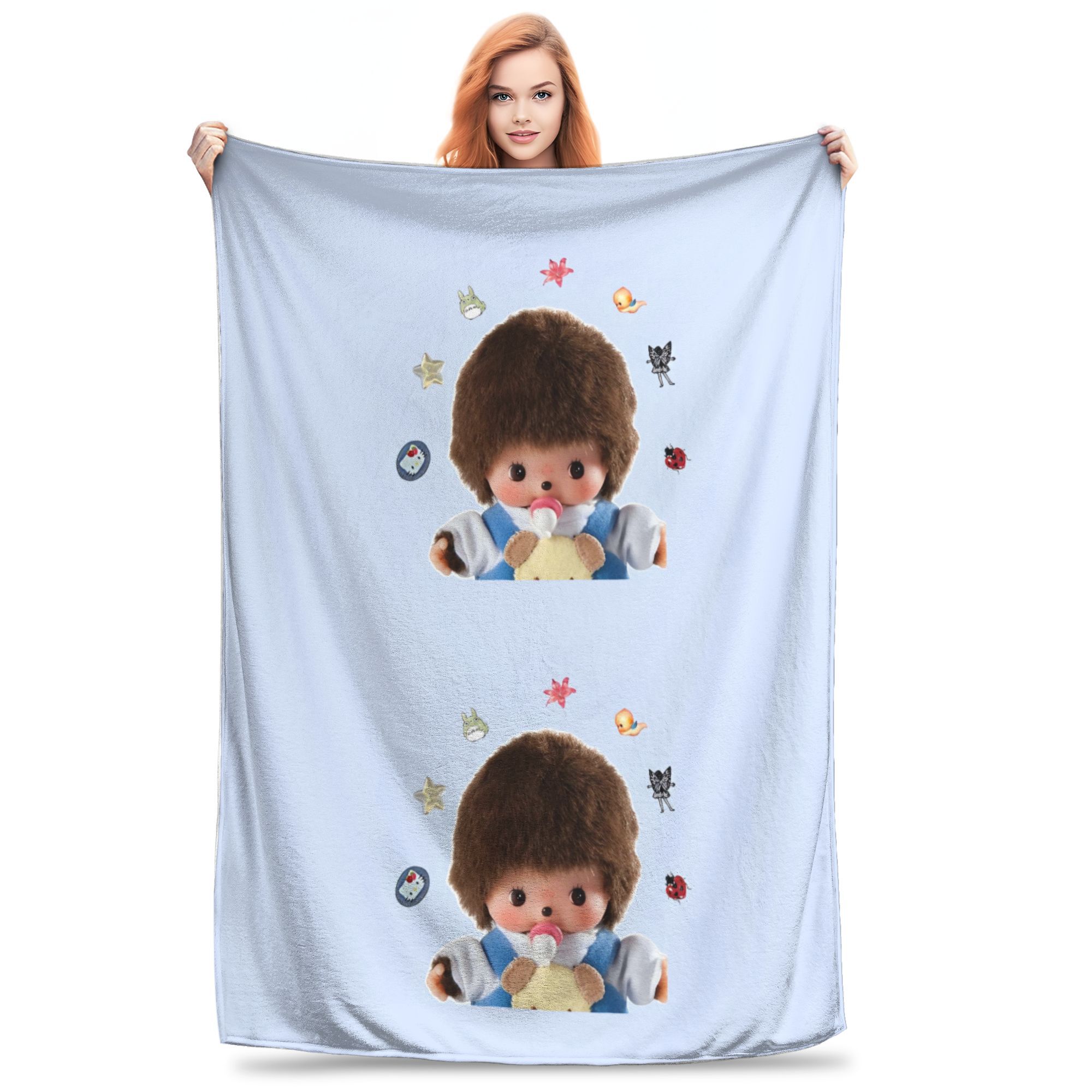 

Monchhichis Blanket Quality Soft Bedding Throws Winter Girls Boys Outdoor Funny Bedspread 30x40in