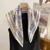 New Floral Print Cotton Bandanas 70cm Square Women's Headband Accessory Girls' Sun Protection Hairscarf Handkerchief Neckercrape