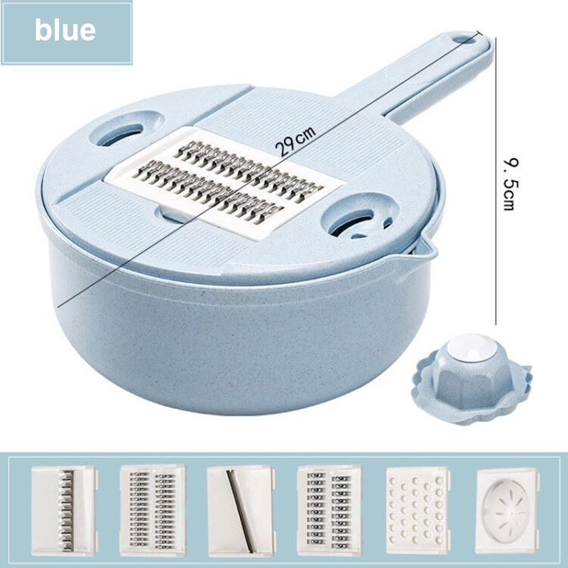 Round Vegetable Cutter With Egg Divider Colander Vegetable Fruit Hand-held Food-grade Multifunction For Kitchen Supplies