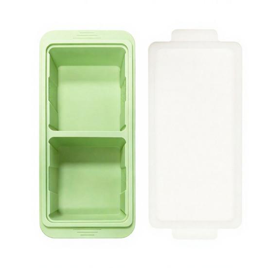 

Silicone Freezer Tray with Lid Food-Grade Ice Cube Mold Easy-Release Leak-Proof Stackable Dishwasher Safe Multi-Purpose Storage Container for Kitchen A зелёный