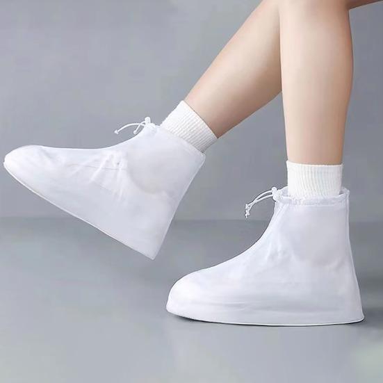 Reusable Waterproof Shoe Covers Non Slip Rain Shoe Covers Zippered Shoe Protectors with Drawstring for Men Women Outdoor