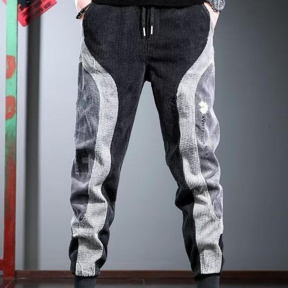 Popular Spring and Autumn Fashionable Corduroy Pants for Men Loose Legged Casual Pants Spliced Thickened Hiphop Harem Pants