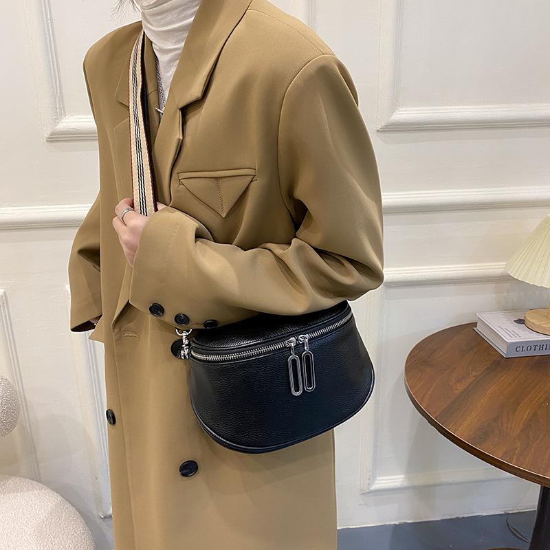 Leather women's bags autumn and winter new trendy fashion soft leather shoulder messenger bag first layer cowhide saddle bag