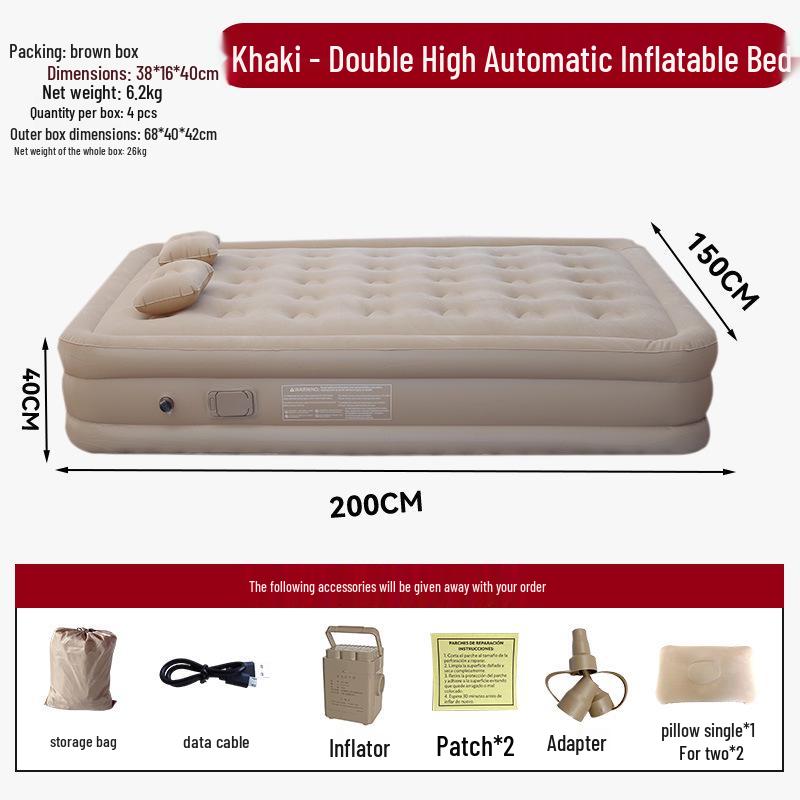 Office Nap High-Grade Flocking Inflatable Bed - Easy Storage, Lightweight, One-Button Setup Sleeping Pad