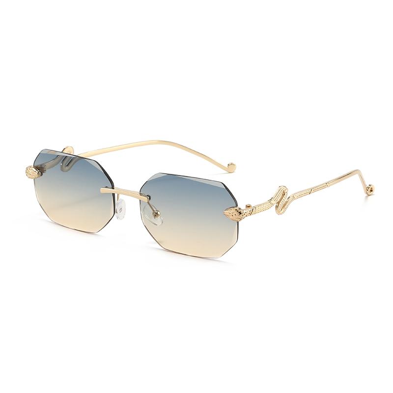 

New High-end Metal Square Frameless Metal Sunglasses for Men and Women Fashion Trendy Outdoor Sunshade Sunscreen Eyewear C7