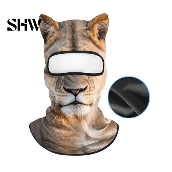 Cycling Face Mask 3D Animal with Ears, Breathable Ice Silk Balaclava for Moisture Wicking Spring Summer, Quick Drying UV Protection Full Cover