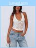 New Spring Spaghetti Strap Hollow Out Lace Bodycon Top For Adults