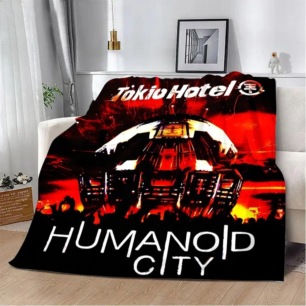 Tokio Hotel Rocková kapela Bill Kaulitz Tištěná deka Piknikové deky Teplá deka Měkká a pohodlná deka Domácí cestovní dárek